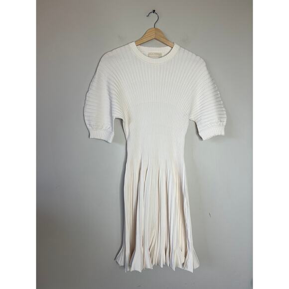 NEW Ulla Johnson Talie Rib-Knit Minidress White Crewneck Short Sleeves Sz: Small - Picture 2 of 7